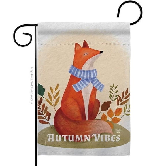 Angeleno Heritage G130426-BO 13 x 18.5 in. Autumn Fox Falltime Harvest Double-Sided Decorative Vertical Garden Flags for House Decoration Banner Yard Gift