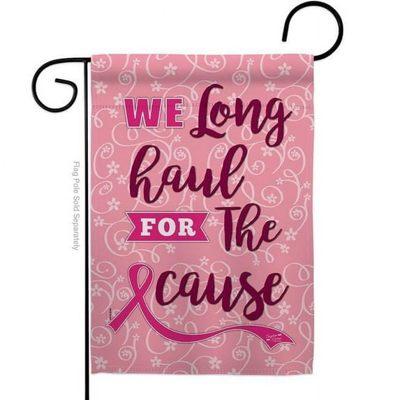 Angeleno Heritage G135064-BO Pink Ribbon Support Awareness 13 x 18.5 in. Double-Sided Decorative Vertical Garden Flags for House Decoration Banner Yard Gift