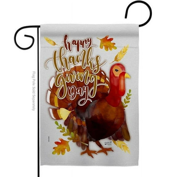 Angeleno Heritage G135075-BO 13 x 18.5 in. Happy Thanksgiving Turkey Garden Flag with Fall Double-Sided Decorative Vertical Flags House Decoration Banner Yard Gift