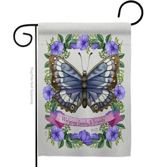 Angeleno Heritage G135082-BO Floral Butterfly Friends Double-Sided Decorative Garden Flag, Multi Color