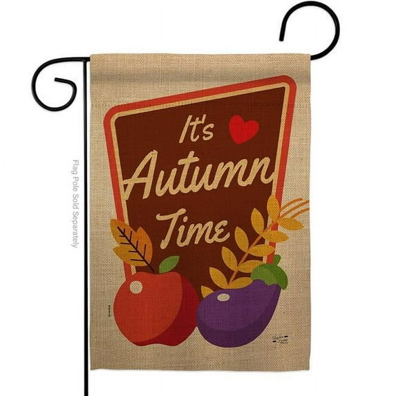 Angeleno Heritage G135090-BO 13 x 18.5 in. Its Autumn Time Garden Flag with Fall Harvest & Double-Sided Decorative Vertical Flags House Decoration Banner Yard Gift