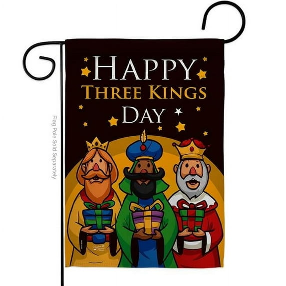 Angeleno Heritage G135099-BO 13 x 18.5 in. Three Kings Day Garden Flag with Winter Nativity Double-Sided Decorative Vertical Flags House Decoration Banner Yard Gift