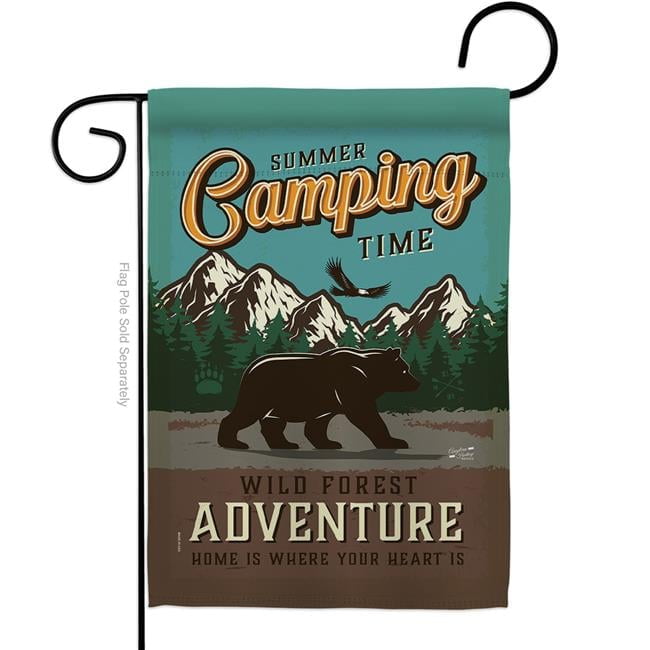Summer Camping Time Wild Forest Adventure Garden Flag