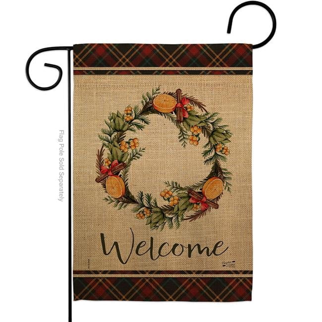 Angeleno Heritage G135243-BO 13 x 18.5 in. Winter Spices Wreath Garden Flag with Wonderland Double-Sided Decorative Vertical Flags House Decoration Banner Yard Gift