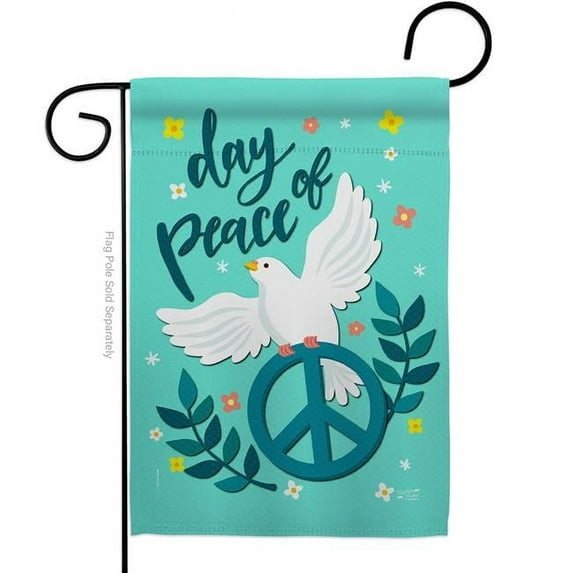 Angeleno Heritage G135349-BO 13 x 18.5 in. Day of Peace Sweet Life Earth Double-Sided Decorative Vertical Garden Flags - House Decoration Banner Yard Gift