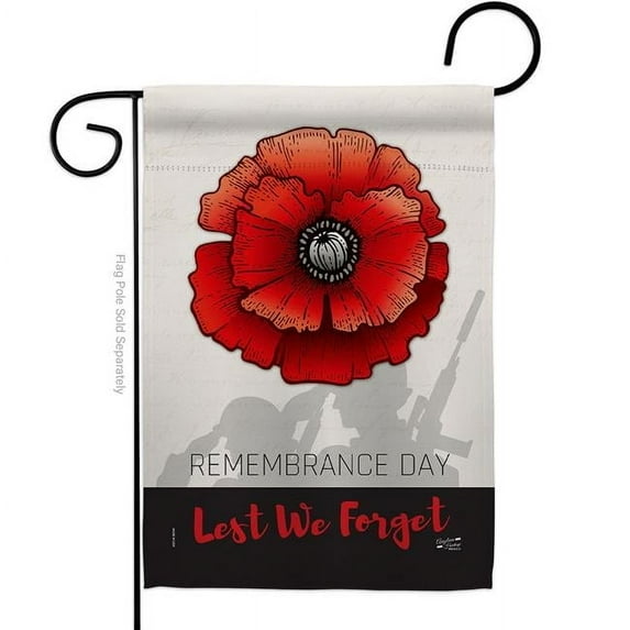 Angeleno Heritage G135384-BO 13 x 18.5 in. Remembrance Day Garden Flag with Armed Forces Veterans Double-Sided Decorative Vertical House Decoration Banner Yard Gift