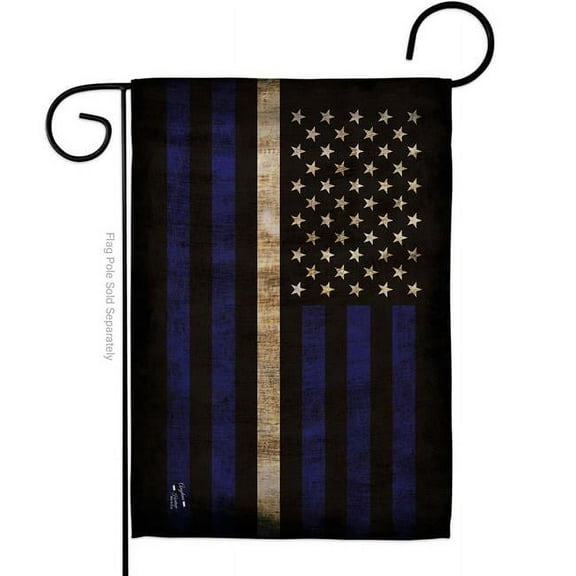 Angeleno Heritage G135432-BO 13 x 18.5 in. Thin White Line Garden Flag with Armed Forces EMT Double-Sided Decorative Horizontal Flags House Decoration Banner Yard Gift