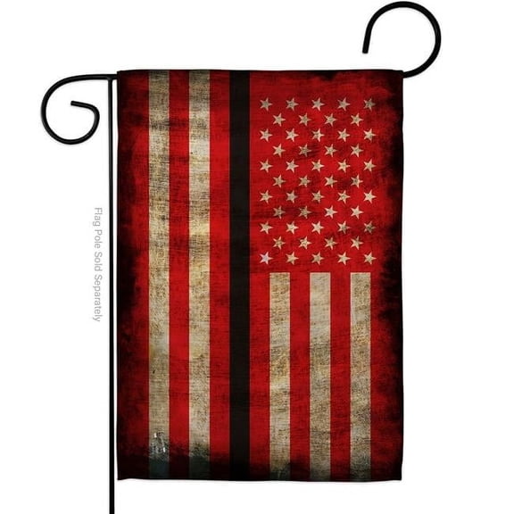 Angeleno Heritage G135433-BO 13 x 18.5 in. Thin Black Line Garden Flag with Armed Forces Service Double-Sided Decorative Horizontal Flags House Decoration Banner Yard Gift