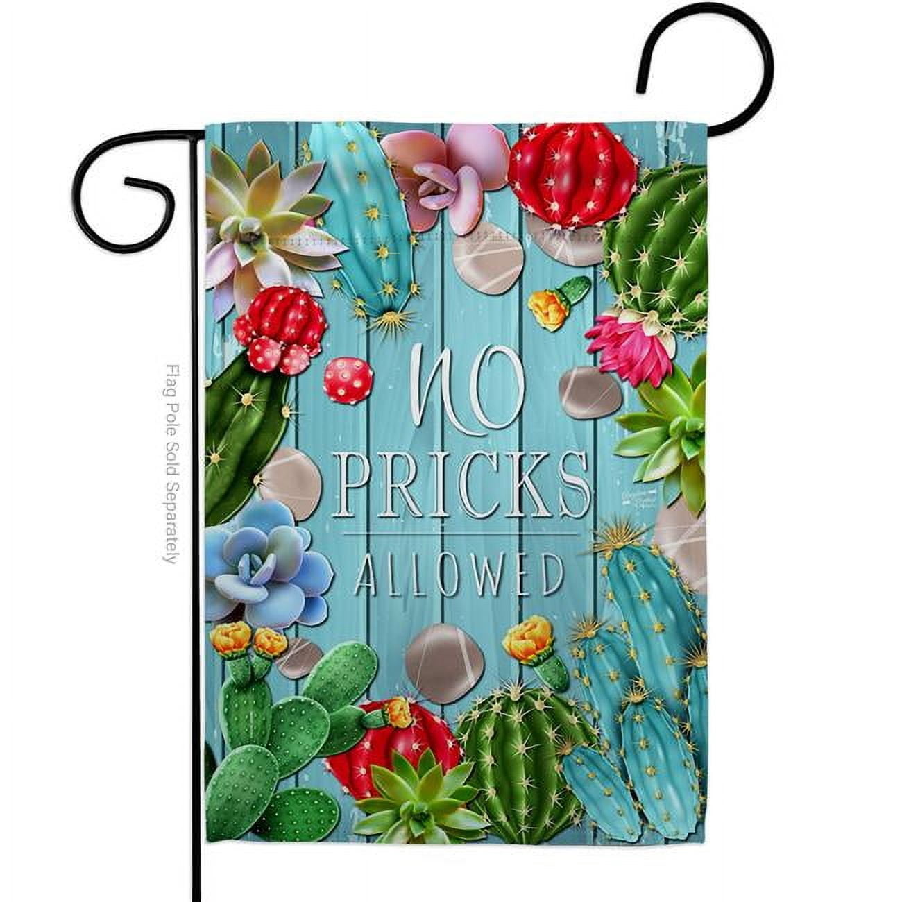 Angeleno Heritage G135473-BO No Pricks Allowed Country Living Southwest 13 x 18.5 in. Double-Sided Decorative Vertical Garden Flags for House Decoration Banner Yard Gift