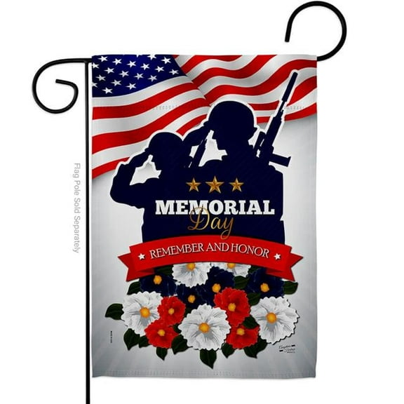 Angeleno Heritage G135499-BO 13 x 18.5 in. Remembrance of Fallen American Memorial Day Vertical Garden Flag with Double-Sided House Decoration Banner Yard Gift