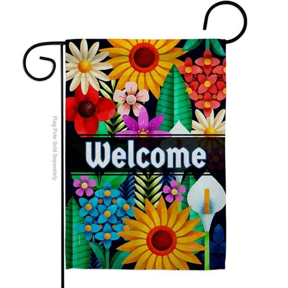 Angeleno Heritage G135515-BO Colorful Floral Double-Sided Decorative Garden Flag, Multi Color