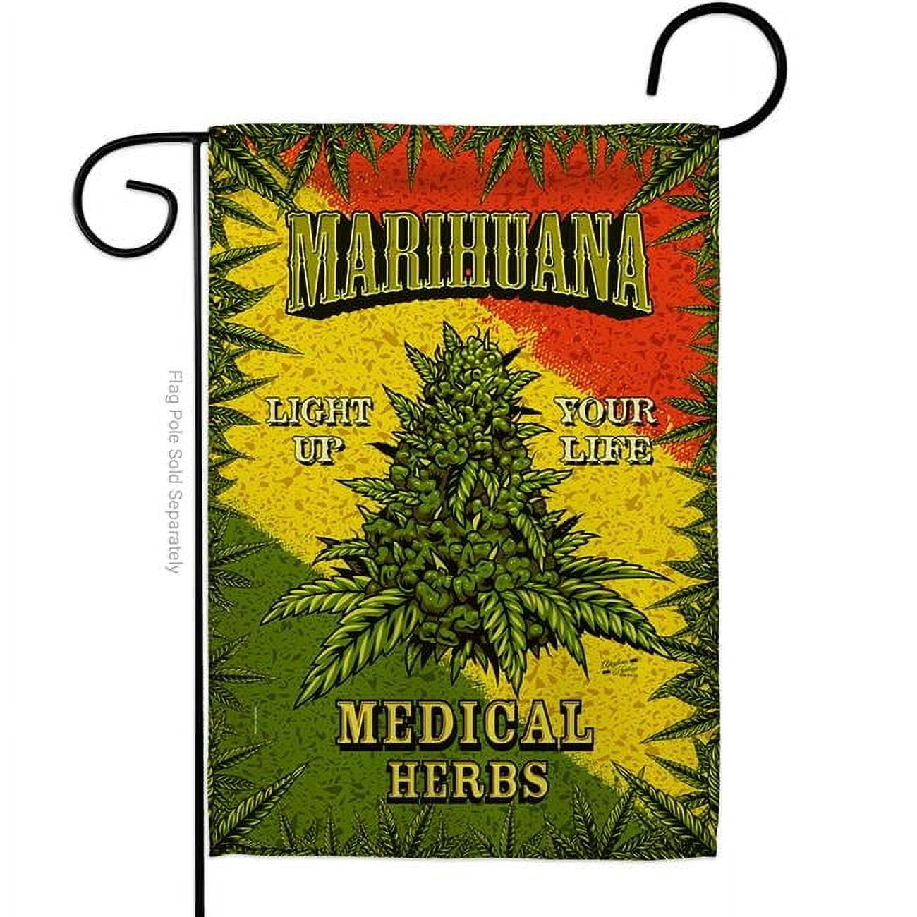 Angeleno Heritage G135545-BO Marihuana Novelty Trendy 13 x 18.5 in. Double-Sided Decorative Vertical Garden Flags for House Decoration Banner Yard Gift