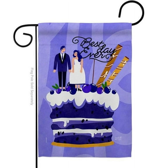 Angeleno Heritage G135590-BO Best Day Ever Celebration Wedding Double-Sided Decorative Garden Flag, Multi Color
