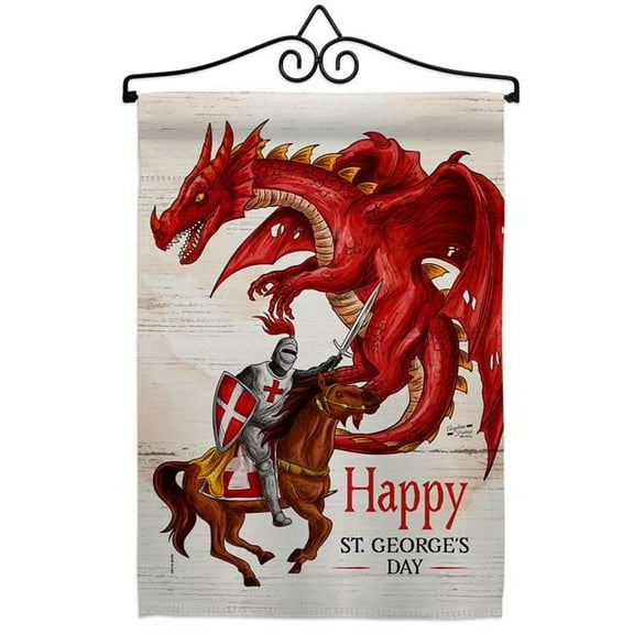 Angeleno Heritage GS130299-BO-02 13 x 18.5 in. St. Georges Day Garden Flag Set for Interests Fantasy Double-Sided Decorative Vertical Flags & House Decoration Banner Yard Gift