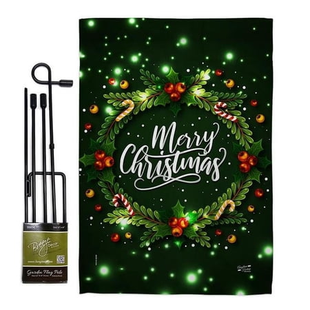 Angeleno Heritage GS130300-BO 13 x 18.5 in. Chirstmas Dreaming Garden Flag Set for Wintertime Christmas Double-Sided Decorative Vertical Flags & House Decoration Banner Yard Gift