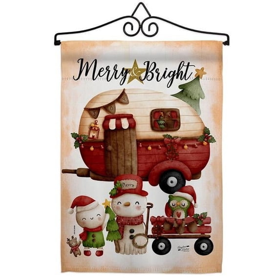 Angeleno Heritage GS130302-BO-02 13 x 18.5 in. Winter Camping Bright Garden Flag Set for Wintertime Christmas Double-Sided Decorative Vertical Flags & House Decoration Banner Yard Gift