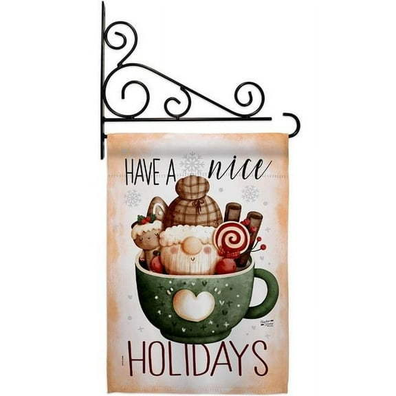 Angeleno Heritage GS130304-BO-03 13 x 18.5 in. Hot Coco Gnome Garden Flag Set for Wintertime Winter Wonderland Double-Sided Decorative Vertical Flags & House Decoration Banner Yard Gift