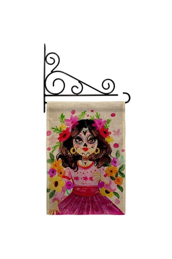 GS130410-DB-03 La Catrina Falltime Day of Diad 13 x 18.5. in. Double-Sided Decorative Vertical House Garden Flag Set for Decoration Banner Yard Gift