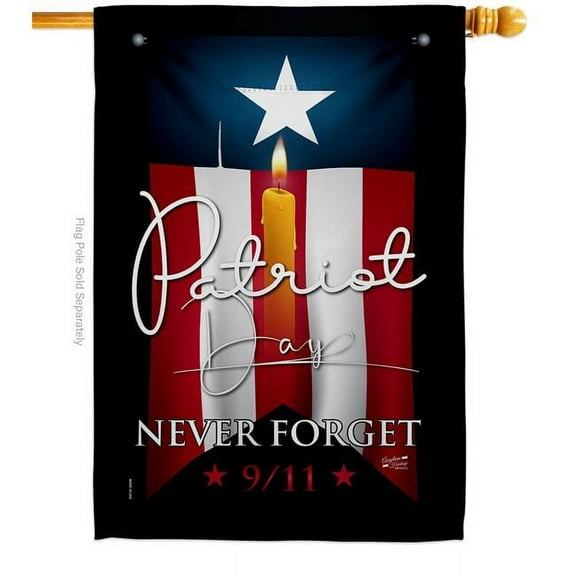 Angeleno Heritage H130395-BO 28 x 40 in. 9-11 Never Forget Americana Patriot Day Double-Sided Vertical Decorative House Flag