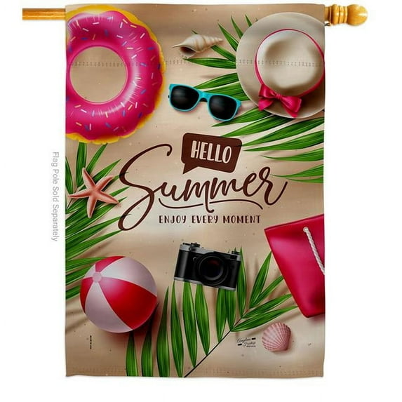 Angeleno Heritage H130399-BO 28 x 40 in. Enjoy Every Monent Summertime Fun & Sun Double-Sided Vertical Decorative House Flag