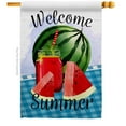 thumbnail image 1 of Angeleno Heritage H137023-BO Watermelon Summer Food Fruit 28 x 40 in. Double-Sided Decorative Vertical House Flags for Decoration Banner Garden Yard Gift, 1 of 1