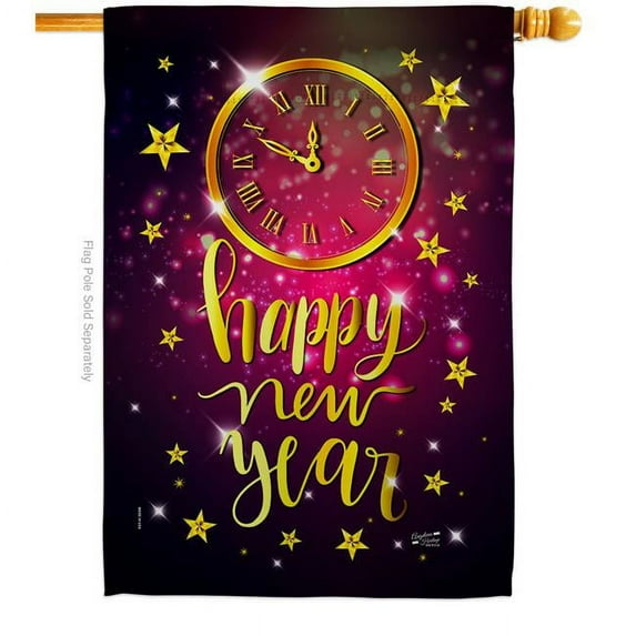 Angeleno Heritage H137131-BO 28 x 40 in. Unforgettable New Year House Flag with Winter Double-Sided Decorative Vertical Flags Decoration Banner Garden Yard Gift