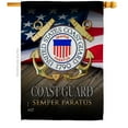 thumbnail image 1 of Angeleno Heritage H137174-BO 28 x 40 in. US Coast Guard Semper Paratus House Flag with Armed Forces Double-Sided Decorative Vertical Flags Decoration Banner Garden Yard Gift, 1 of 1