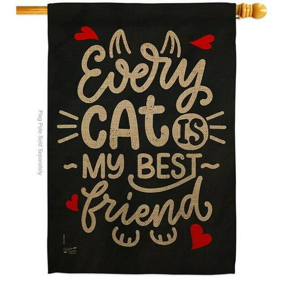 Angeleno Heritage H137221-BO Every Cat Animals 28 x 40 in. Double-Sided Decorative Vertical House Flags for Decoration Banner Garden Yard Gift