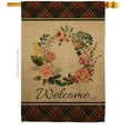 thumbnail image 1 of Angeleno Heritage H137242-BO Floral Wreath Double-Sided Garden Decorative House Flag, Multi Color, 1 of 1