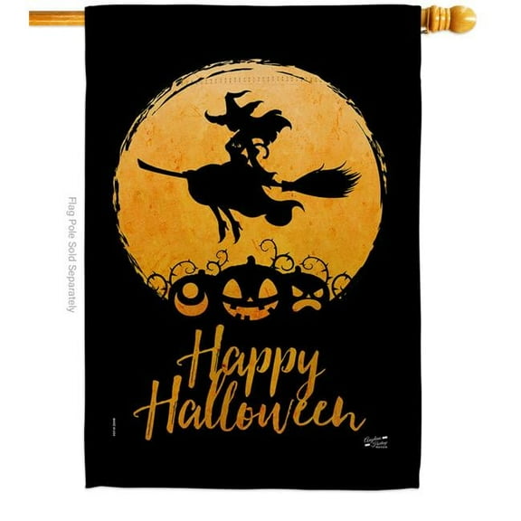 Angeleno Heritage H137306-BO 28 x 40 in. Halloween Witch House Flag with Fall Double-Sided Decorative Vertical Flags Decoration Banner Garden Yard Gift