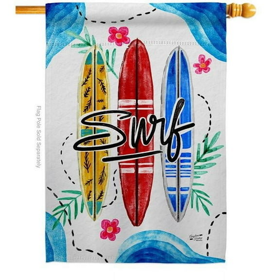 Angeleno Heritage H137480-BO Surf Sports 28 x 40 in. Double-Sided Decorative Vertical House Flags for Decoration Banner Garden Yard Gift