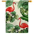thumbnail image 1 of Angeleno Heritage H137589-BO Paradise Flamingos Animals Bird 28 x 40 in. Double-Sided Decorative Vertical House Flags for Decoration Banner Garden Yard Gift, 1 of 1