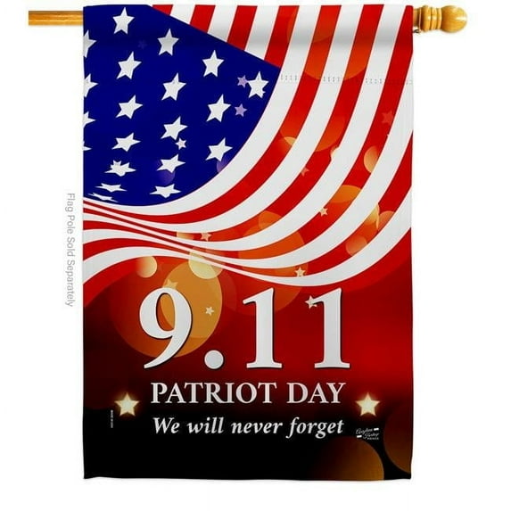 Angeleno Heritage H137593-BO 28 x 40 in. Remember 911 American Patriot Day Vertical House Flag with Double-Sided Decorative Banner Garden Yard Gift