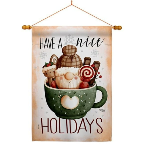 Angeleno Heritage HS130304-BO-03 28 x 40 in. Hot Coco Gnome House Flag Set Wintertime Winter Wonderland Double-Sided Decorative Vertical Flags & Decoration Banner Garden Yard Gift