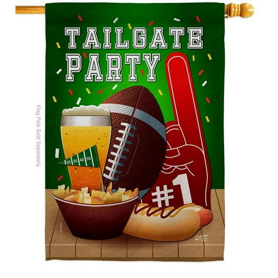 Angeleno Heritage Tailgate Game Sports Football 28 x 40 in. Double-Sided Decorative Vertical House Flags for Decoration Banner Garden Yard Gift