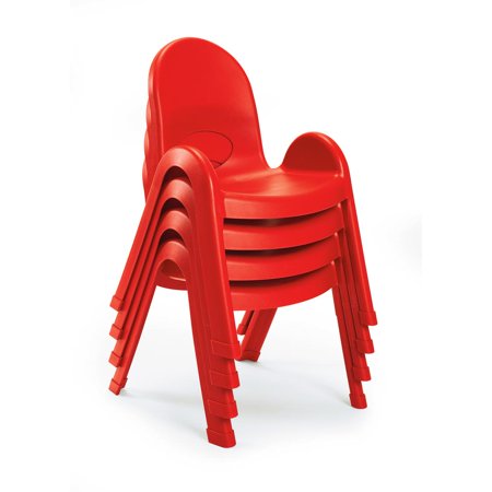 Angeles 11 in. Kids Stacking Chair in Candy Apple Red - Set of 4