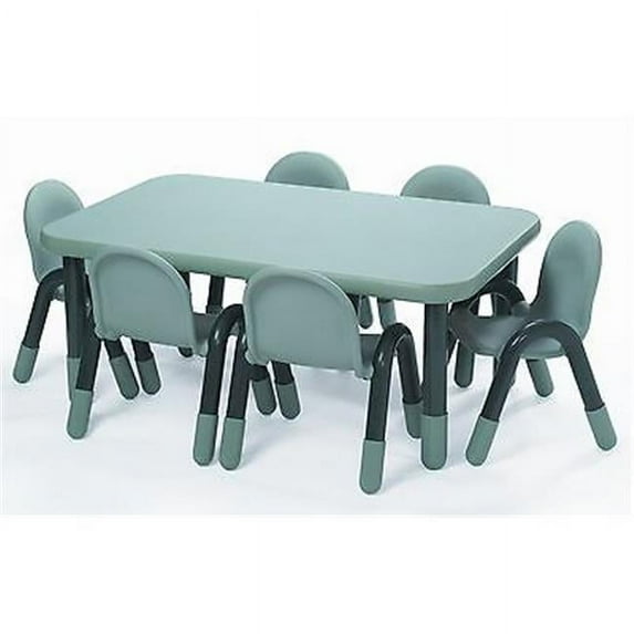 Angeles AB746RGN20 60 x 30 in. Baseline Rectangle Table with 20 in. Legs, Teal Green