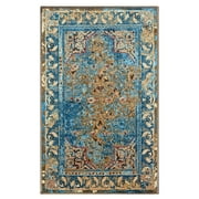 Angeles Non-Slip Indoor Washable Area Rug by Blue Nile Nills - 4' x 6', Green-beige