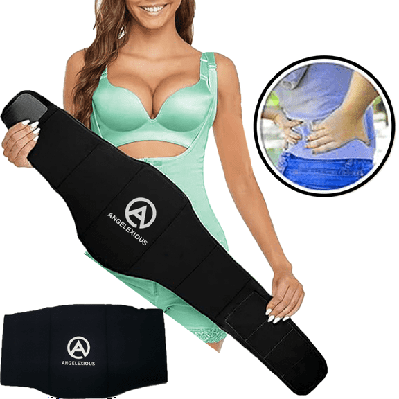 Angelexious Abdominal Belt Size XL 80-95 Cm (31.4-37.4 inches) Premium Support | 100% Polystyrene Core | Nylon-Elastane Cover