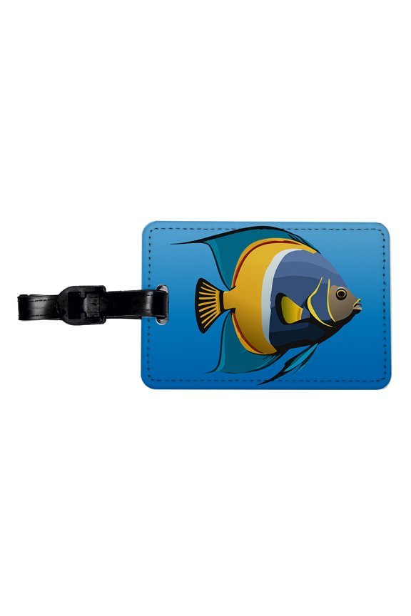 Angelfish Angel Fish Ocean Fresh Water Faux Leather Travel Luggage Tag