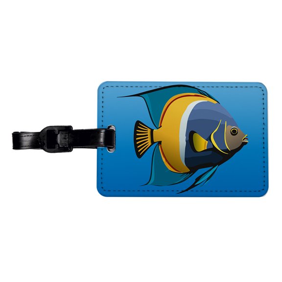 Angelfish Angel Fish Ocean Fresh Water Faux Leather Travel Luggage Tag