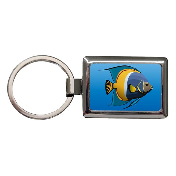 Angelfish Angel Fish Ocean Fresh Water Metal Rectangle Keychain