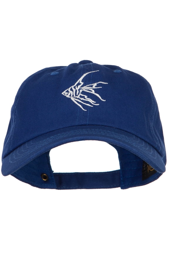 Angelfish Outline Embroidered Unconstructed Cap - Royal OSFM