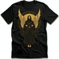 Angelic Figure TShirt Dark Haired Man with Wings & Art Tee