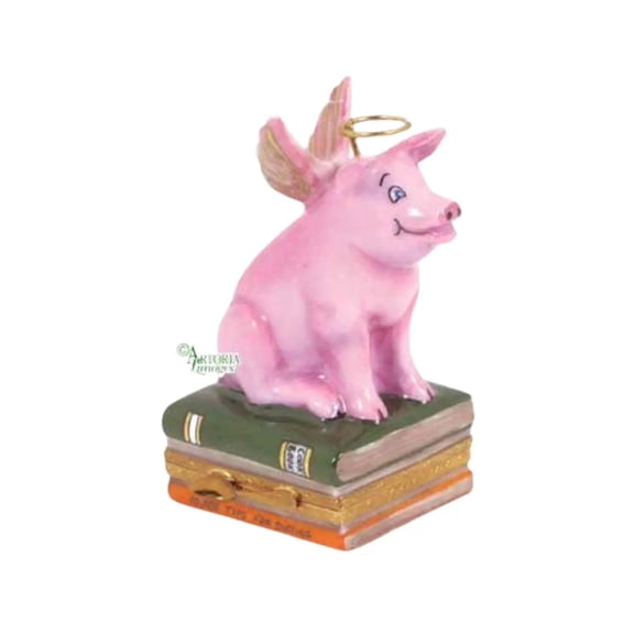 Angelic Pig Limoges Box for Collectors Limoges Box Porcelain Figurine