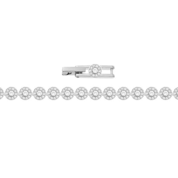 Angelic Silvertone and Crystal Bracelet