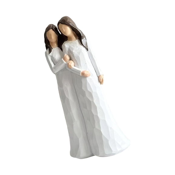 Angelic Statue Resin Art Piece Carving Hugging Sculpture for Birthday Holiday Family Event Present Home Desktop Accent