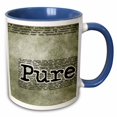 thumbnail image 1 of 3drose, Angelic, Sweet Lovable Self Affirming Lovable Word Art in Green Grunge, 15oz Two-tone Blue Mug, 1 of 6