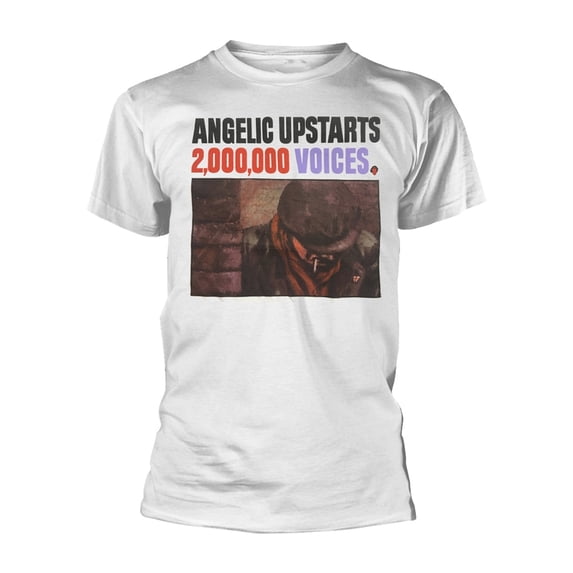 Angelic Upstarts T Shirt 2 000 000 Voices Band Logo new Official Mens White