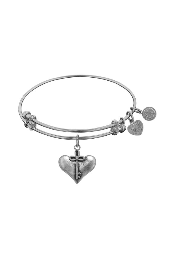 Angelica Collection Antique White Smooth Finish Brass cherish Expandable Bangle